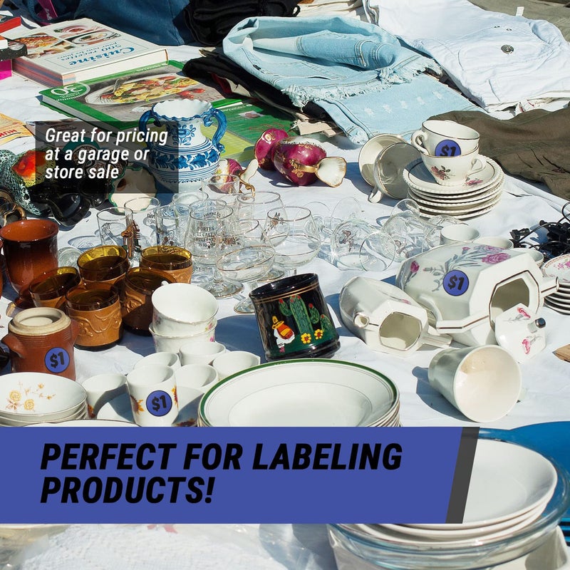 OfficeSmartLabels 1 Dollar Price Stickers (2 inch, Navy, Circle Dot - 300 Labels) 1 Dollar Stickers for Garage Sales, Yard Sales, or Retail Stores - Image 3